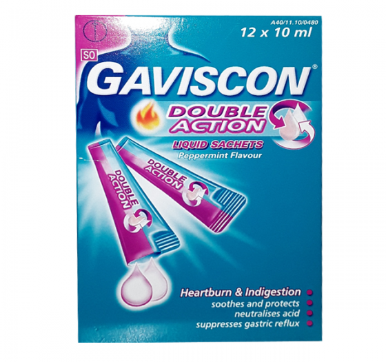 GAVISCON DOUBLE ACTION SACHETS 12X10ML
