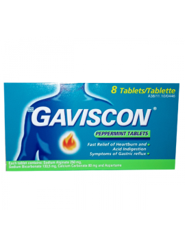  	GAVISCON TABS PEPPERMINT 8